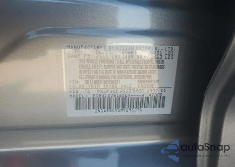 2021 Nissan Sentra Sv z USA, uszkodzony, nr VIN 3N1AB8CV1MY295371